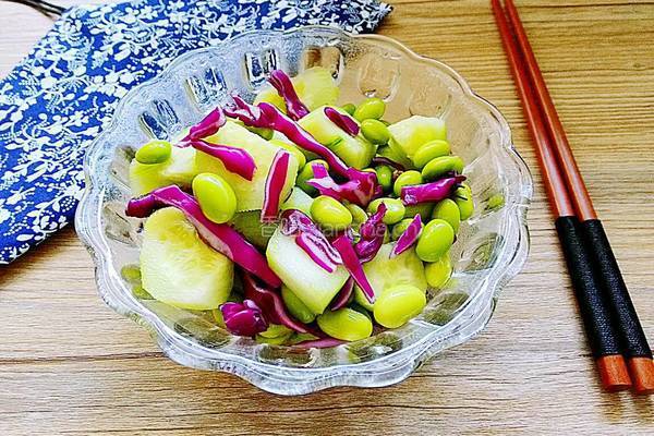 毛豆拌黄瓜的做法图解7