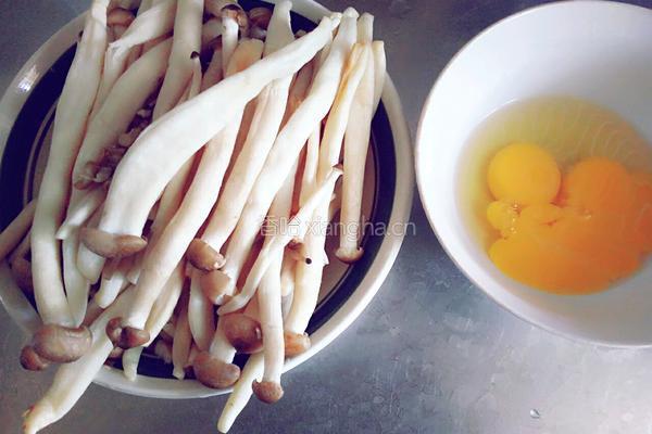 白玉菇炒鸡蛋的做法图解1