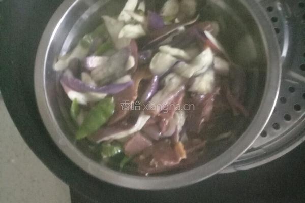 火腿蒸茄子的做法图解5