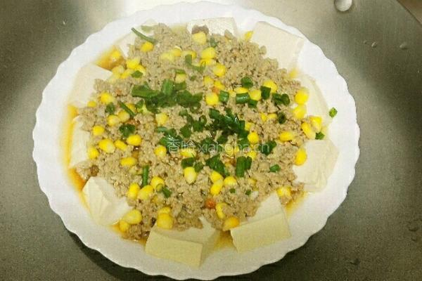 肉末蒸豆腐的做法图解6
