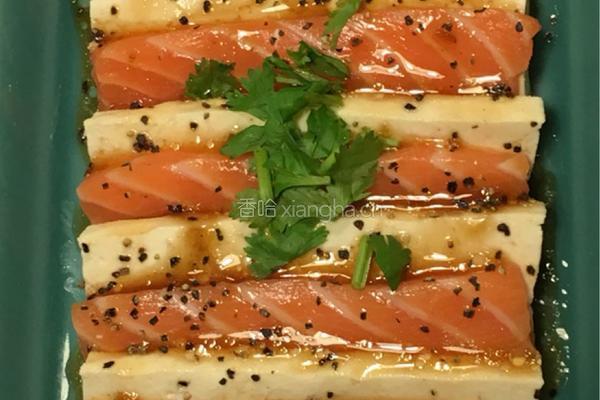 三文鱼豆腐拼盘的做法图解3