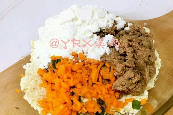 猪肝豆腐饼的做法图解5