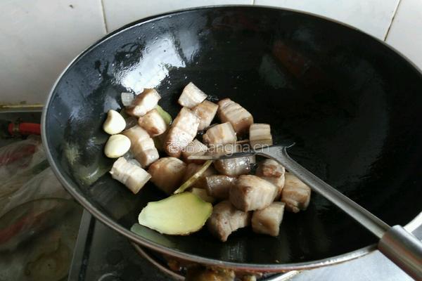 豆筋棍烧红烧肉的做法图解5