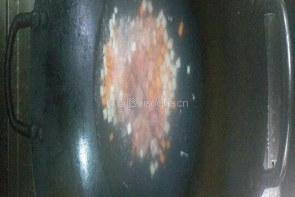 荠菜春笋瘦肉炒饭的做法图解3