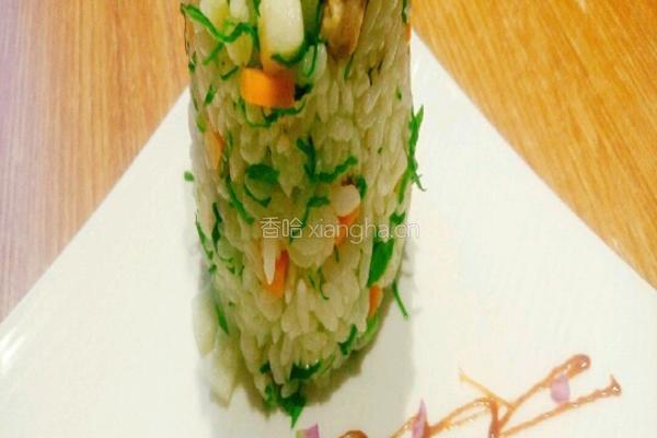 荠菜春笋瘦肉炒饭的做法图解5