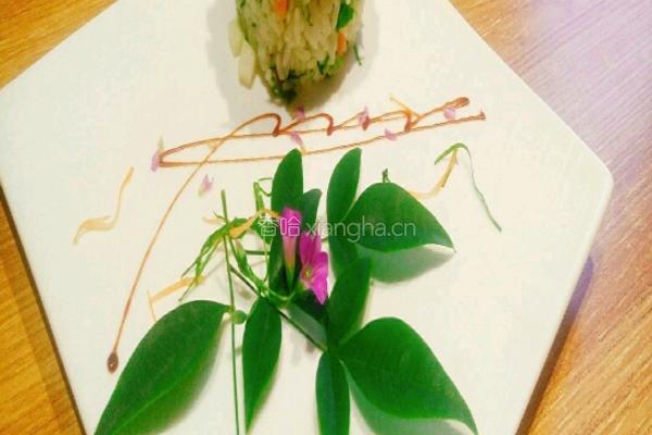 荠菜春笋瘦肉炒饭的做法图解6
