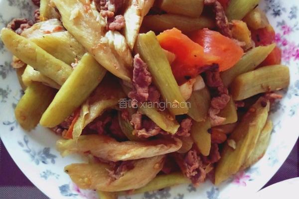 芋苗炒牛肉的做法图解16