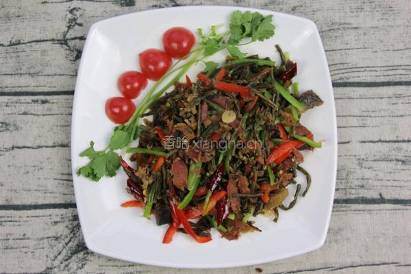 干豇豆炒腊肉 的做法图解6