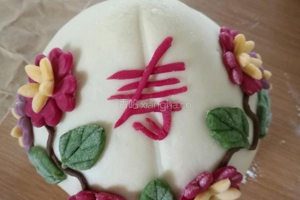 蔬菜汁寿桃（花馍馒头）的做法图解11