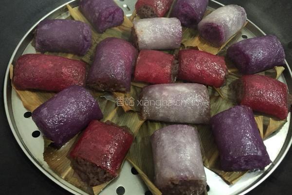 火龙果紫薯西米卷的做法图解14