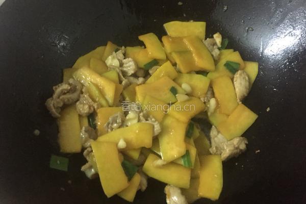 南瓜炒肉片的做法图解4