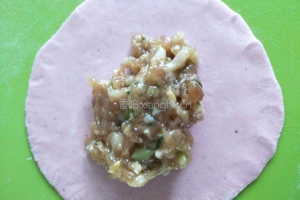 红心火龙果汁大蒸饺的做法图解11
