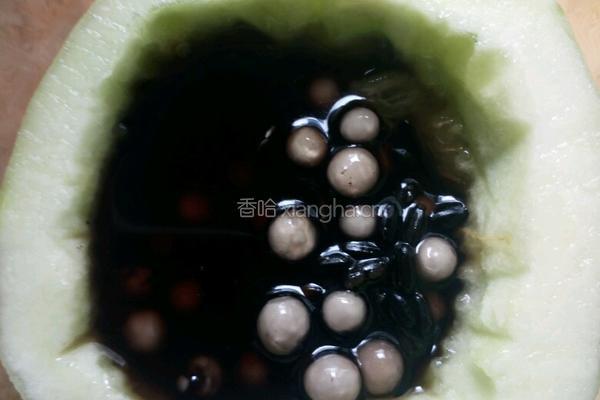 梨瓜西米黑米露的做法图解4