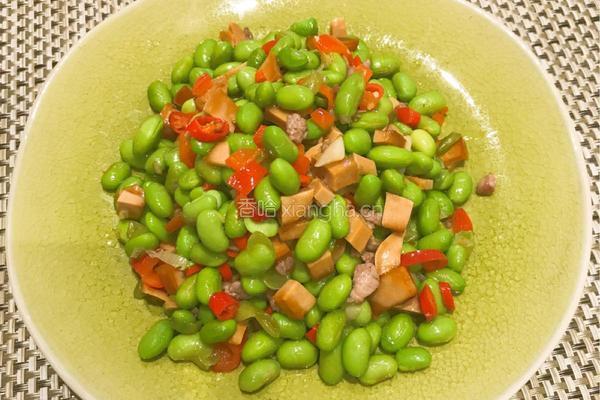 腊豆干炒毛豆的做法图解8