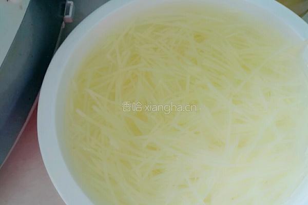 土豆丝炒饼的做法图解3