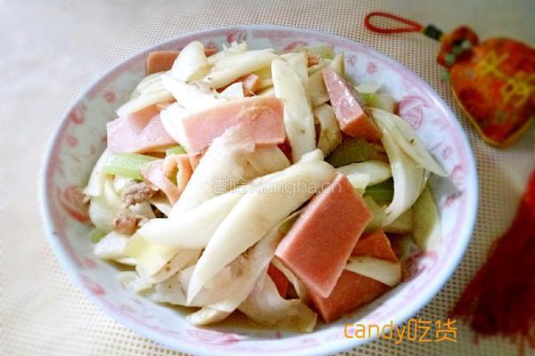 火腿片炒胶笋的做法图解11