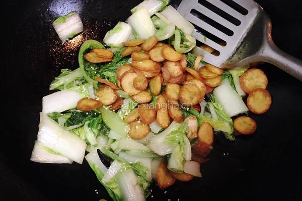 青菜炒豆饼的做法图解6
