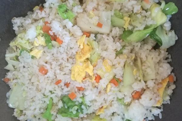包菜蛋炒饭的做法图解4