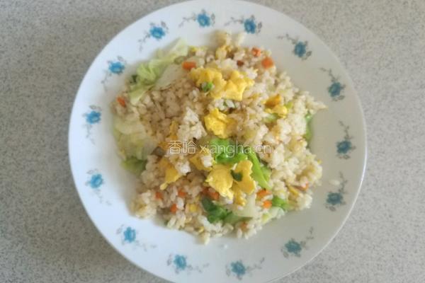 包菜蛋炒饭的做法图解5
