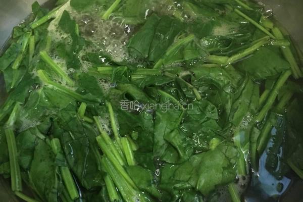 菠菜炒豆腐的做法图解2