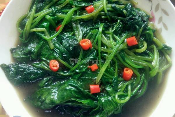 素炒菠菜的做法图解4