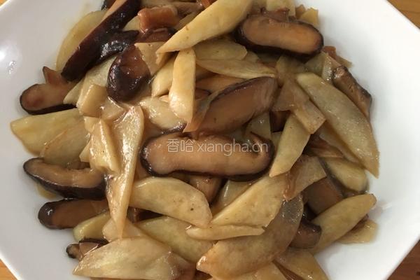 茭白炒香菇的做法图解5