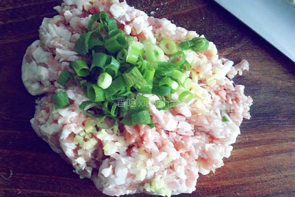 小葱猪肉馄饨馅的做法图解3