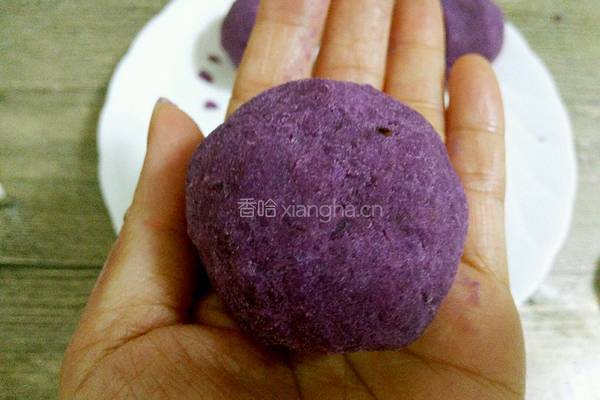 蜜豆桂花紫薯糕的做法图解6