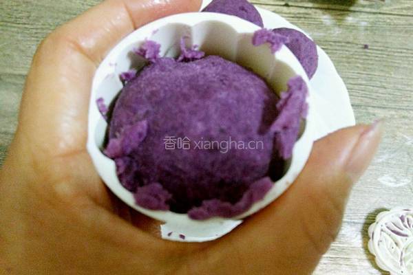 蜜豆桂花紫薯糕的做法图解8