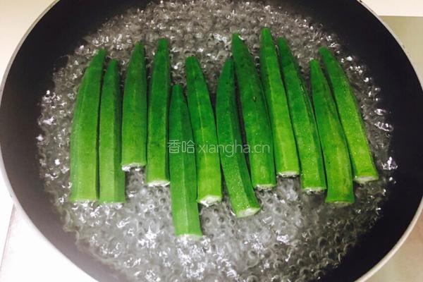 白灼爽秋葵的做法图解4