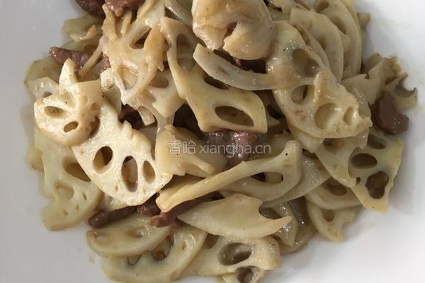 牛肉炒藕片的做法图解5