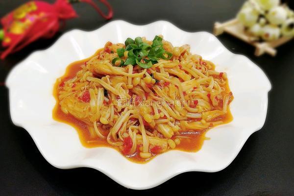 蒜蓉剁椒炒金针菇的做法图解6