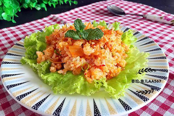 辣白菜炒饭的做法图解6