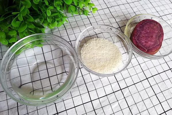 紫薯泥米糊的做法图解1