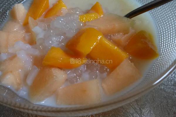 芒果哈密瓜西米露的做法图解6
