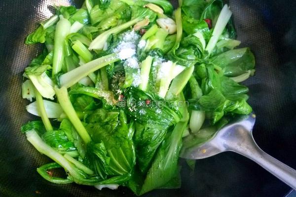 炝炒青菜的做法图解4