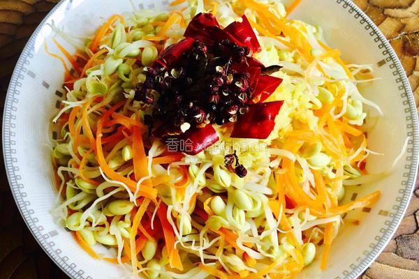 炝拌黄豆芽的做法图解7