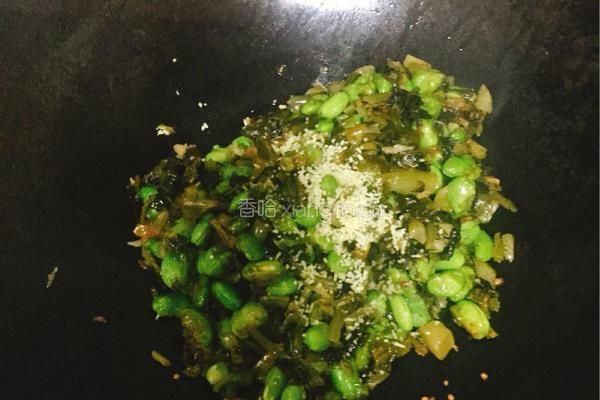 雪菜毛豆子的做法图解5