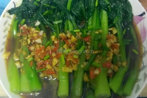 剁椒蒜蓉菜心的做法图解7