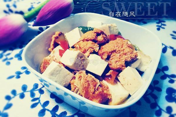 鱼籽烧豆腐的做法图解1