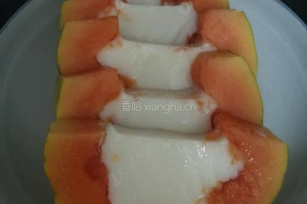 牛奶木瓜的做法图解3