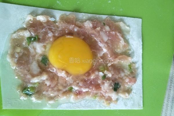 馄饨皮蛋肉饼的做法图解4