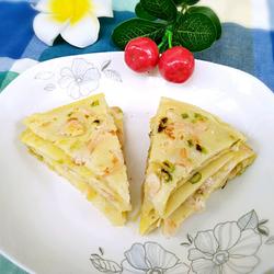 鲜虾鸡蛋饼的做法[图]
