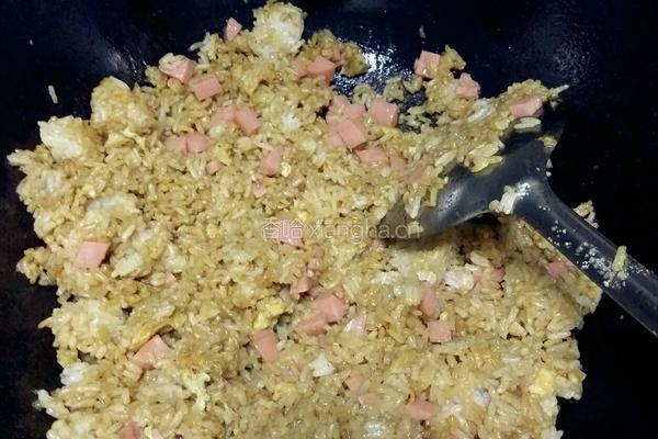 火腿蛋炒饭的做法图解4