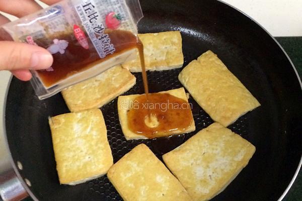 日式沙拉汁煎豆腐的做法图解6