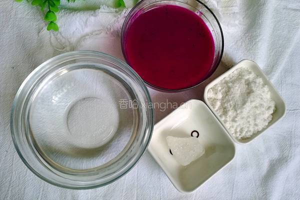 火龙果水晶冰粉的做法图解1