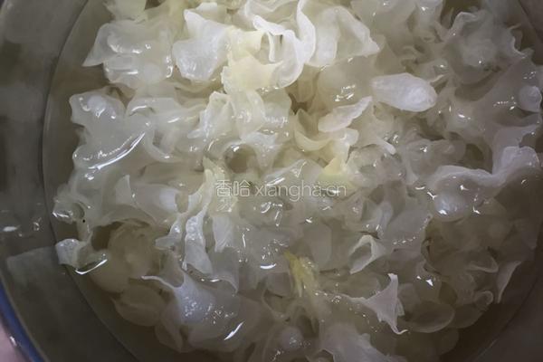 桃胶皂角米雪燕炖银耳的做法图解4
