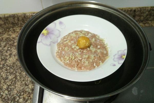 蒜香咸蛋肉饼的做法图解7