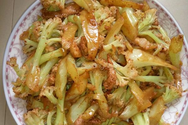 有机花菜烧肉的做法图解5