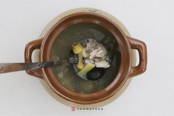 姬松茸花菇炖老鸡的做法图解5
